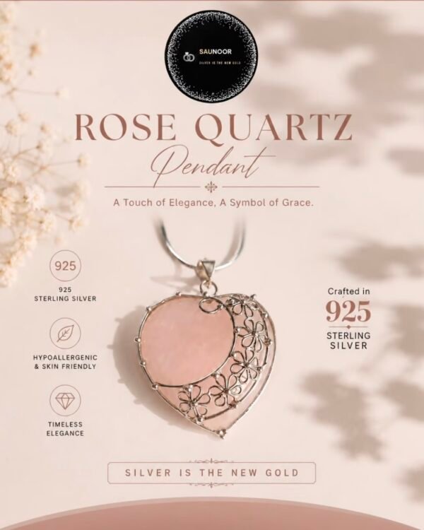 Rose Quartz Heart Pendant